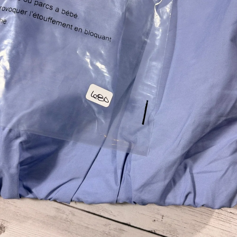 Banana Republic Blue Off The Shoulder Puff Sleeve Crop Top 701943-00-1 L
